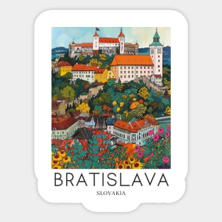 A Pop Art Travel Print of Bratislava - Slovakia Sticker